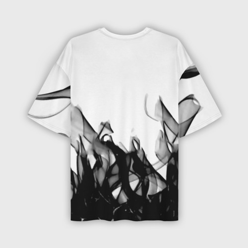 Мужская футболка oversize 3D Stalker 2 черный огонь абстракция, цвет 3D печать - фото 2