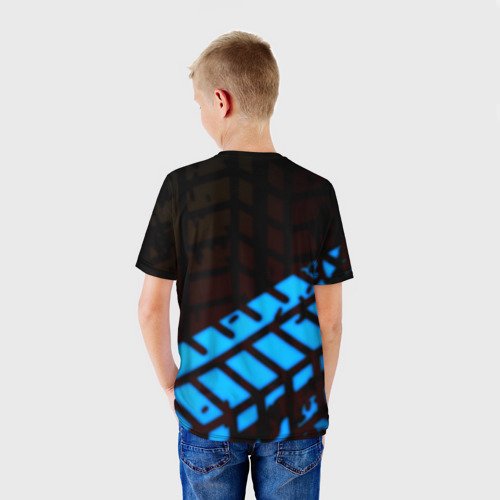 Детская футболка 3D с принтом BMW sport car abstraction, вид сзади #2