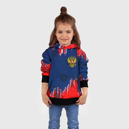 Детская толстовка 3D с принтом Россия спорт краски текстура, вид сбоку #3