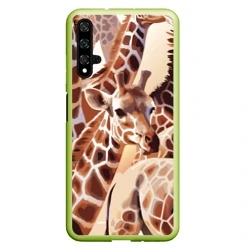 Чехол для Honor 20 Жирафы - африканский паттерн