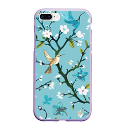 Чехол для iPhone 7Plus/8 Plus матовый Колибри ветка цветущего сада