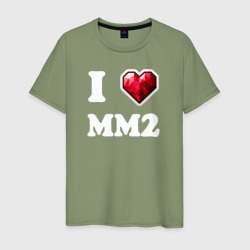 Я люблю мм2 Роблокс  - I heart mm2 Roblox  – Мужская футболка хлопок с принтом купить со скидкой в -20%