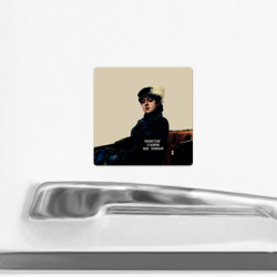 Магнит с принтом Неизвестная - художник Крамской Третьяковская галерея для любого человека, вид спереди №2. Цвет основы: белый