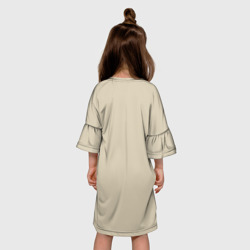 Платье с принтом Неизвестная - художник Крамской Третьяковская галерея для ребенка, вид на модели сзади №2. Цвет основы: белый