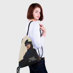Рюкзак с принтом Неизвестная - художник Крамской Третьяковская галерея для любого человека, вид спереди №4. Цвет основы: белый