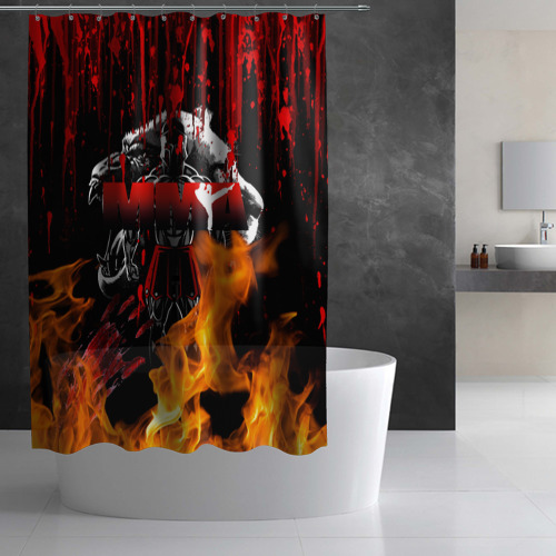 Штора 3D для ванной Спартанец MMA - фото 2