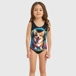 Детский купальник 3D Вельш корги в красках 