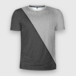 Мозаика мелкая чёрно-белая – Мужская футболка 3D Slim с принтом купить со скидкой в -9%