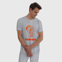 Мужская пижама хлопок Оранжевый ксеноморф  - фото 2