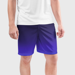 Мужские шорты спортивные Градиент тёмно фиолетовый синий  - фото 2