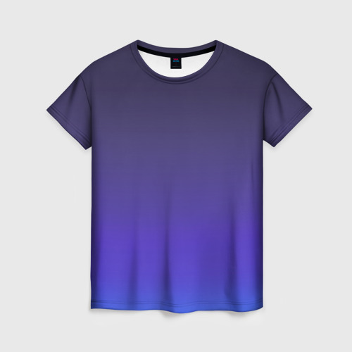 Женская футболка с принтом Градиент тёмно фиолетовый синий, вид спереди №1