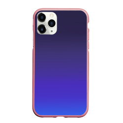 Чехол для iPhone 11 Pro Max матовый Градиент тёмно фиолетовый синий 