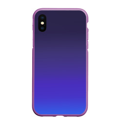 Чехол для iPhone XS Max матовый Градиент тёмно фиолетовый синий 