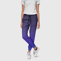 Женские брюки 3D Градиент тёмно фиолетовый синий  - фото 2