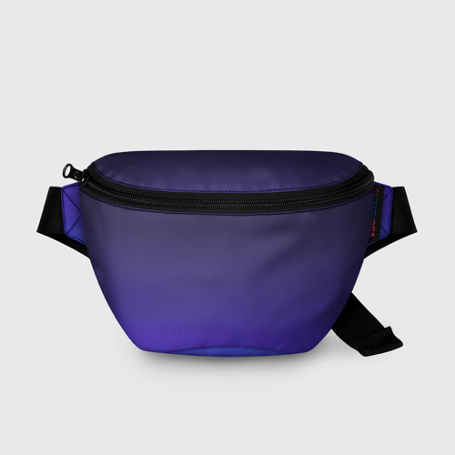 Поясная сумка 3D с принтом Градиент тёмно фиолетовый синий, вид спереди #2