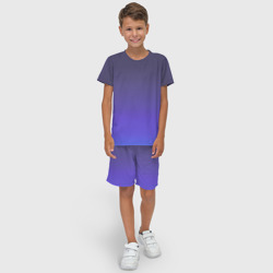 Детский костюм с шортами 3D Градиент тёмно фиолетовый синий  - фото 2