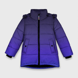 Зимняя куртка для девочек 3D Градиент тёмно фиолетовый синий 