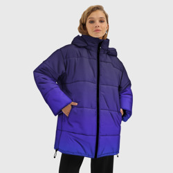 Женская зимняя куртка Oversize Градиент тёмно фиолетовый синий  - фото 2