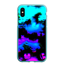 Чехол для iPhone XS Max матовый Marshmello neon space