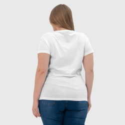 Футболка с принтом Цитата: эту футболку мне муж купил для женщины, вид на модели сзади №3. Цвет основы: белый