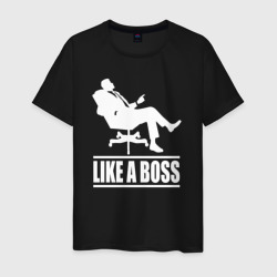 Как босс – Мужская футболка хлопок с принтом купить со скидкой в -20%