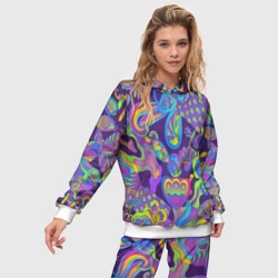 Женский костюм с толстовкой 3D Психоделические цветы - фото 2