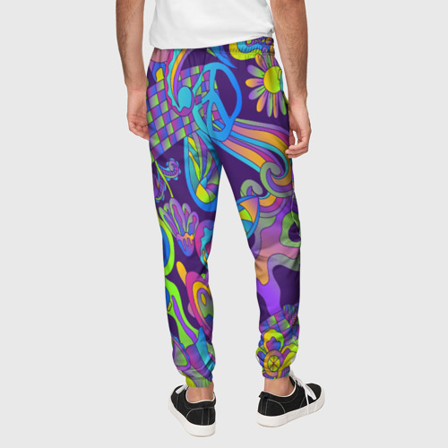 Мужские брюки 3D Психоделические цветы, цвет 3D печать - фото 5