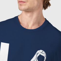 Футболка с принтом Люблю стричь для мужчины, вид на модели спереди №4. Цвет основы: темно-синий