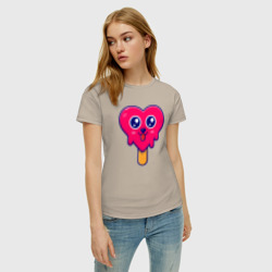 Женская футболка хлопок Мороженое сердечко - фото 2