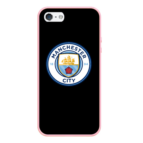 Чехол для iPhone 5/5S матовый Манчестер Сити fc, цвет баблгам