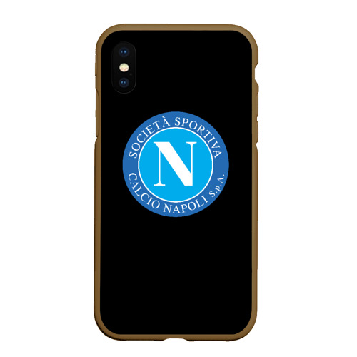 Чехол для iPhone XS Max матовый Napoli fc, цвет коричневый