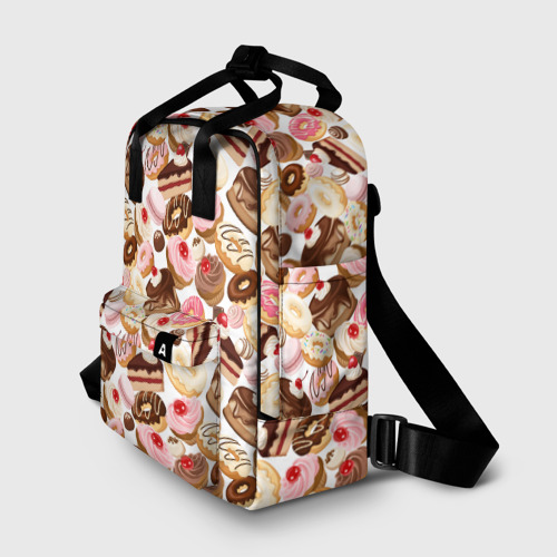 Женский рюкзак 3D с принтом Сладости разные, фото на моделе #1