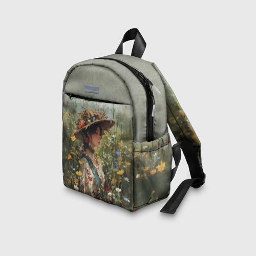 Детский рюкзак 3D Девушка а цветочной поляне  - фото 5