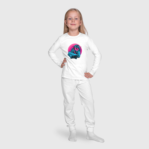 Детская пижама с лонгсливом хлопок с принтом Астронавт перед монитором, фото #4