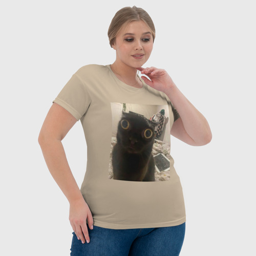 Женская футболка 3D с принтом Котик из мема, фото #4