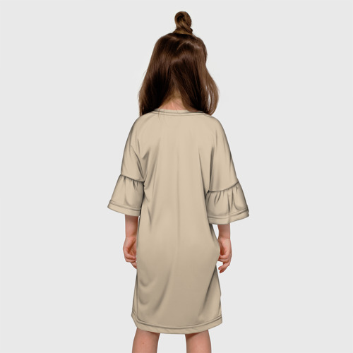 Детское платье 3D с принтом Котик из мема, вид сзади #2