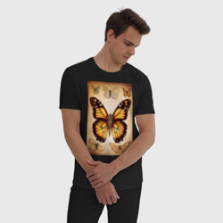 Мужская пижама хлопок Бабочка в стиле Леонардо да Винчи - фото 2