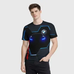 Мужская футболка 3D Тень BMW - фото 2