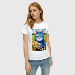 Женская футболка хлопок Мартовский кот - фото 2