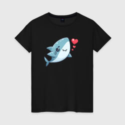 Акула с сердечками – Футболка из хлопка с принтом купить со скидкой в -20%