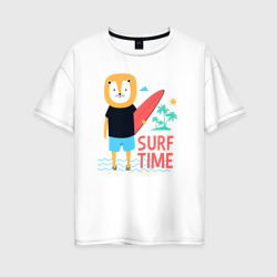 Женская футболка хлопок Oversize Время серфинга
