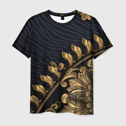 Мужская футболка 3D Золотая объемная лепнина 