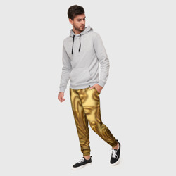 Мужские брюки 3D Золотые  узоры лепнина - фото 2