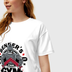 Женская футболка хлопок Oversize Зал Бендера - фото 2