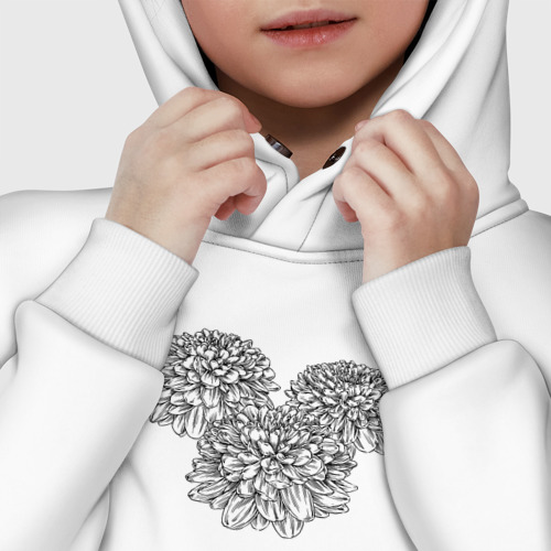 Детское худи Oversize хлопок Хризантема, цвет белый - фото 7