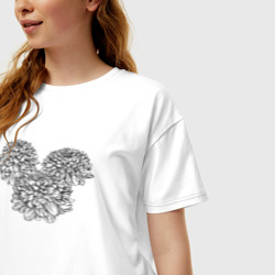 Женская футболка хлопок Oversize Хризантема - фото 2