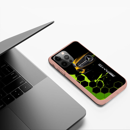 Чехол для iPhone 12 Pro Max с принтом Мерседес AMG тёмный, фото #5