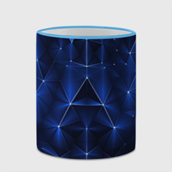 Кружка с полной запечаткой Синие-неоновые полигональные треугольники - калейдоскопная текстура - фото 2