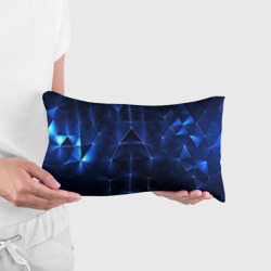 Подушка 3D антистресс Синие-неоновые полигональные треугольники - калейдоскопная текстура - фото 2