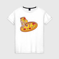 Сырная пицца – Женская футболка хлопок с принтом купить со скидкой в -20%
